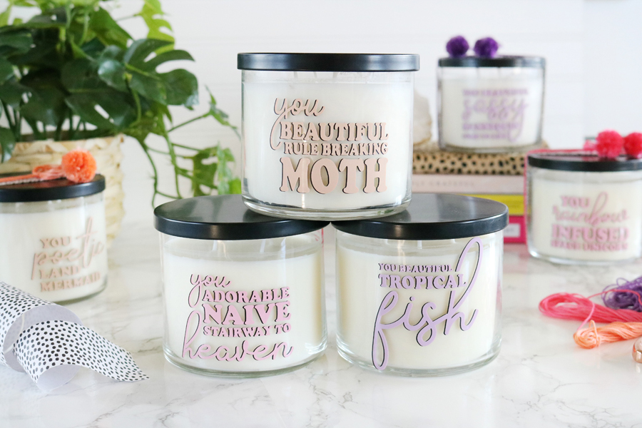 Leslie Knope Valentine's Day Candle Gift Idea with Cricut