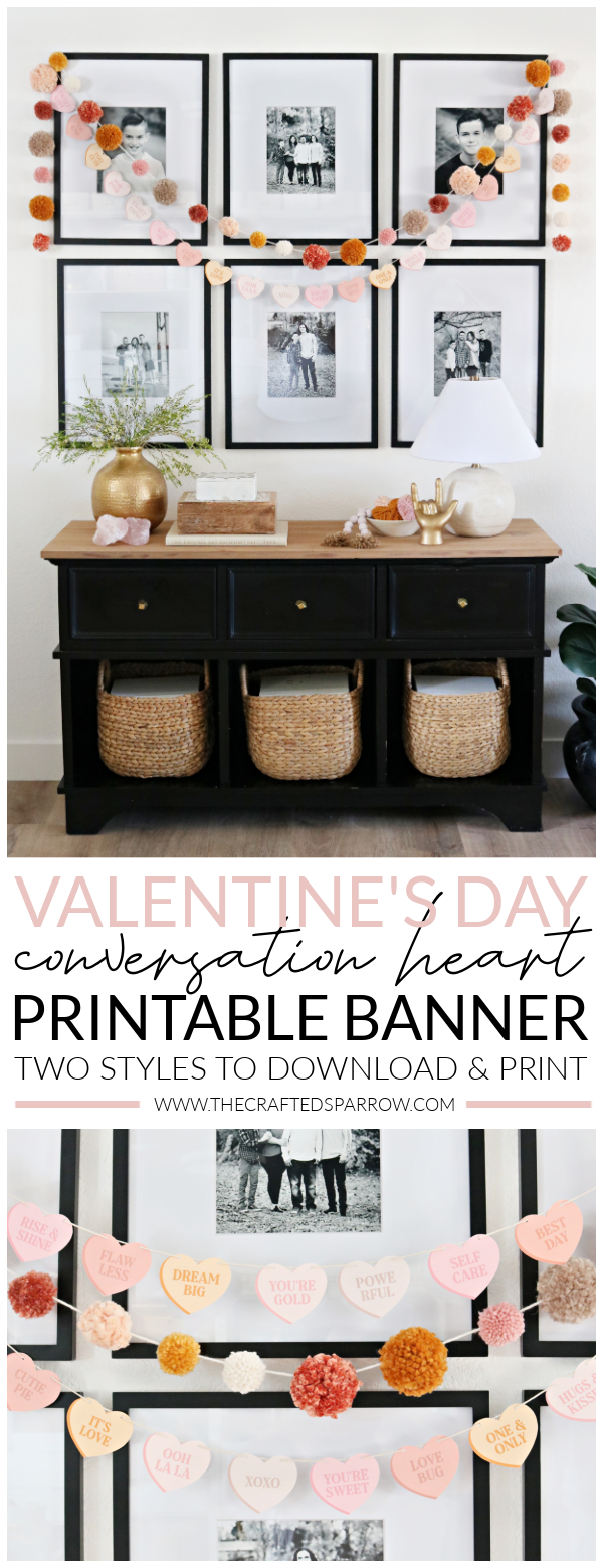 Valentine's Day Conversation Heart Printable Banners | Two Styles to Choose From