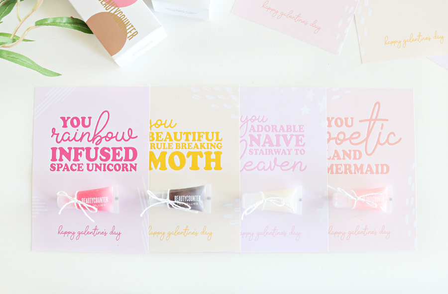 Printable Galentine's Day Cards - 4 Colors to Download and Print