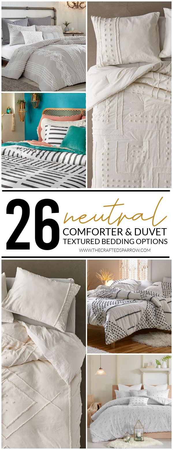 26 Neutral Comforter & Duvet Textured Bedding Options